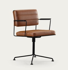 Henrik Tengler Time Chair Frame: Black, Upholstery: Cognac For One Collection