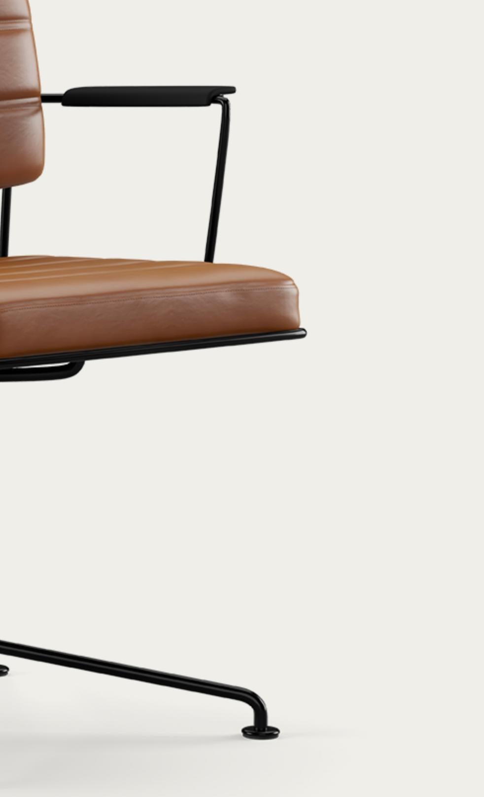 Henrik Tengler Silla Time Estructura: Negro, Tapicería: Coñac Colección For One Cromo en venta