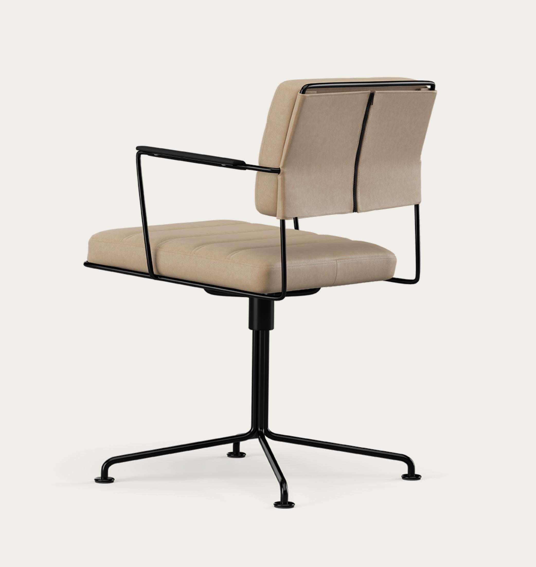 Mid-Century moderno Sedia Henrik Tengler Time Telaio: Nero, Rivestimento: Lime For One Collectional in vendita