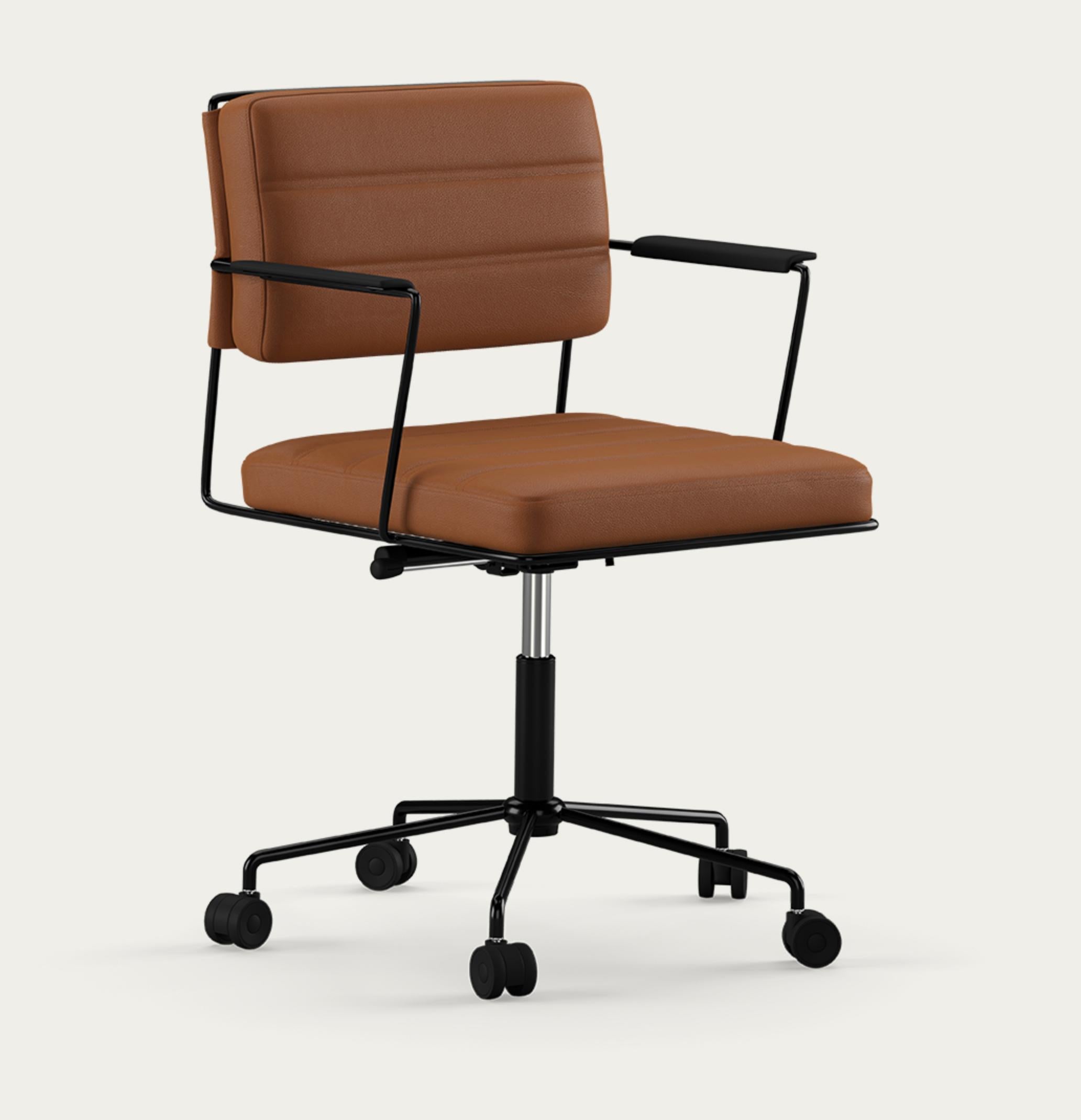 Henrik Tengler Time Stuhl Gestell: Schwarz , Polsterung: Prestige Cognac For One Collection'S 

Der Time Chair wurde 2012 von Henrik Tengler entworfen und ist ein dynamischer und komfortabler Konferenzstuhl. Sein Design weicht bewusst von