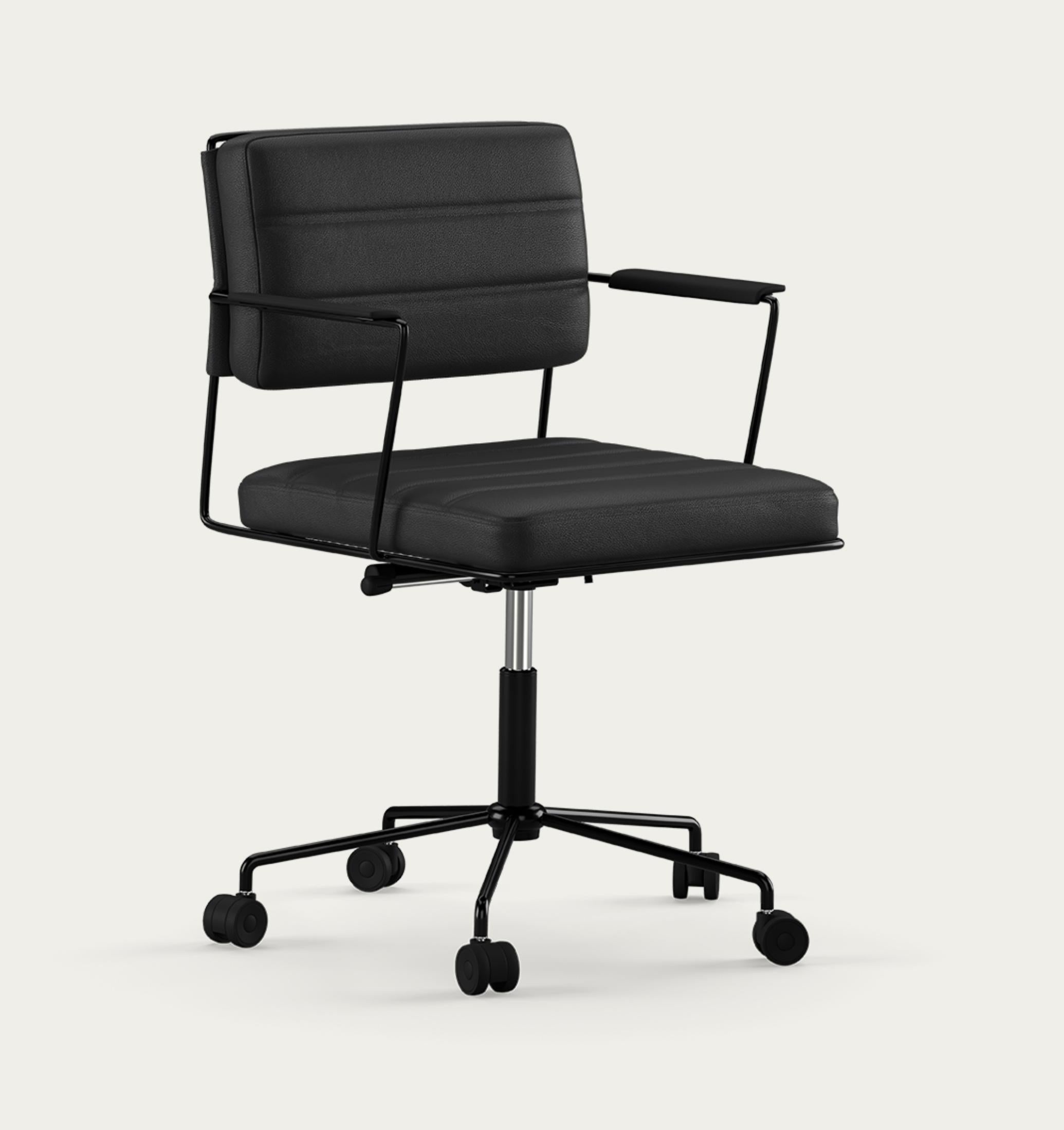 Henrik Tengler Time Chair Frame: Black , Upholstery: Prestige Black For One Collection 

The Time Chair, designed by Henrik Tengler in 2012, is a dynamic and comfortable conference chair. Its design deliberately diverges from passing trends, instead