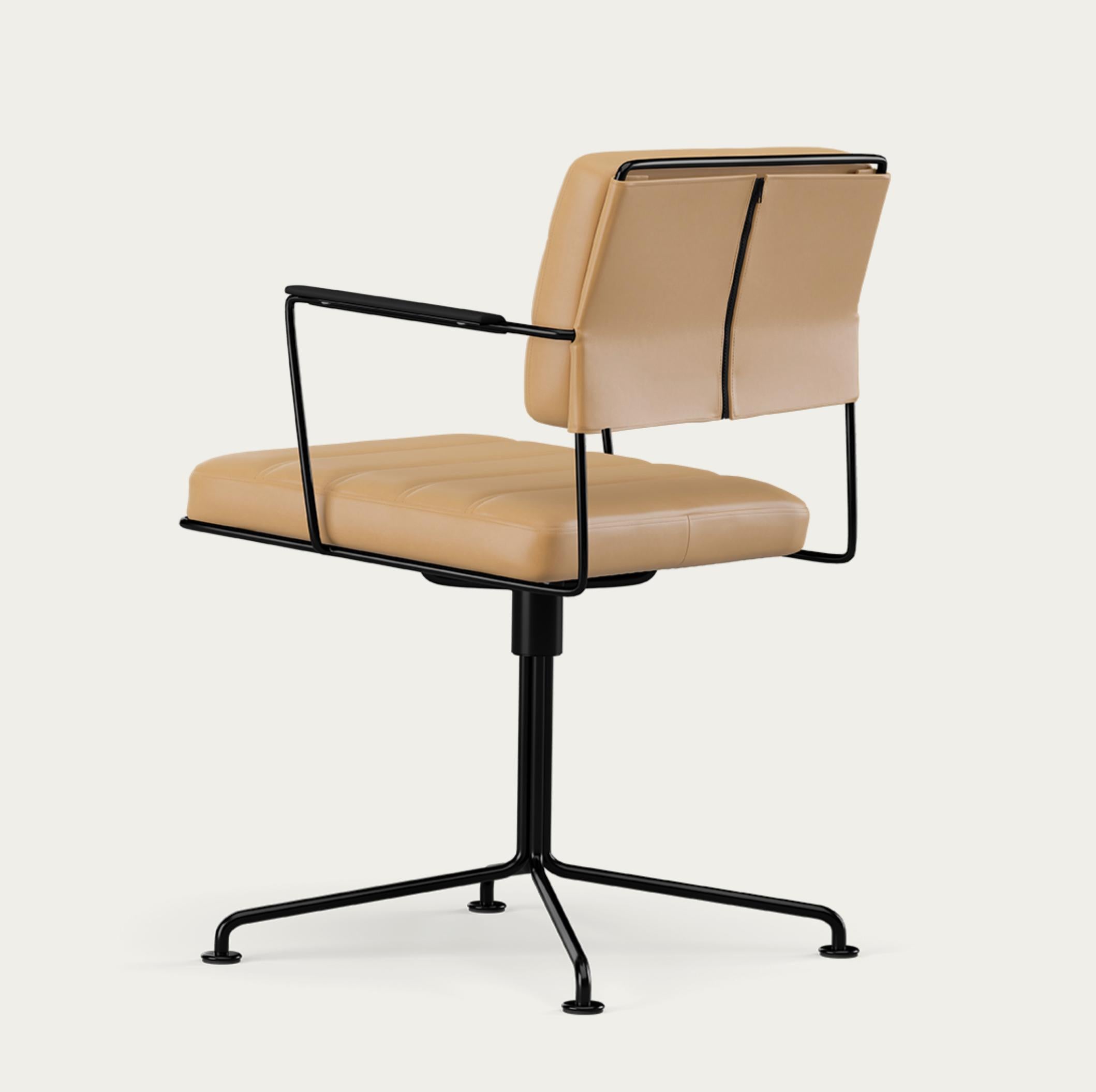 Henrik Tengler Silla Time Estructura: Negro, Tapizado: Arena Colección For One Moderno de mediados de siglo en venta