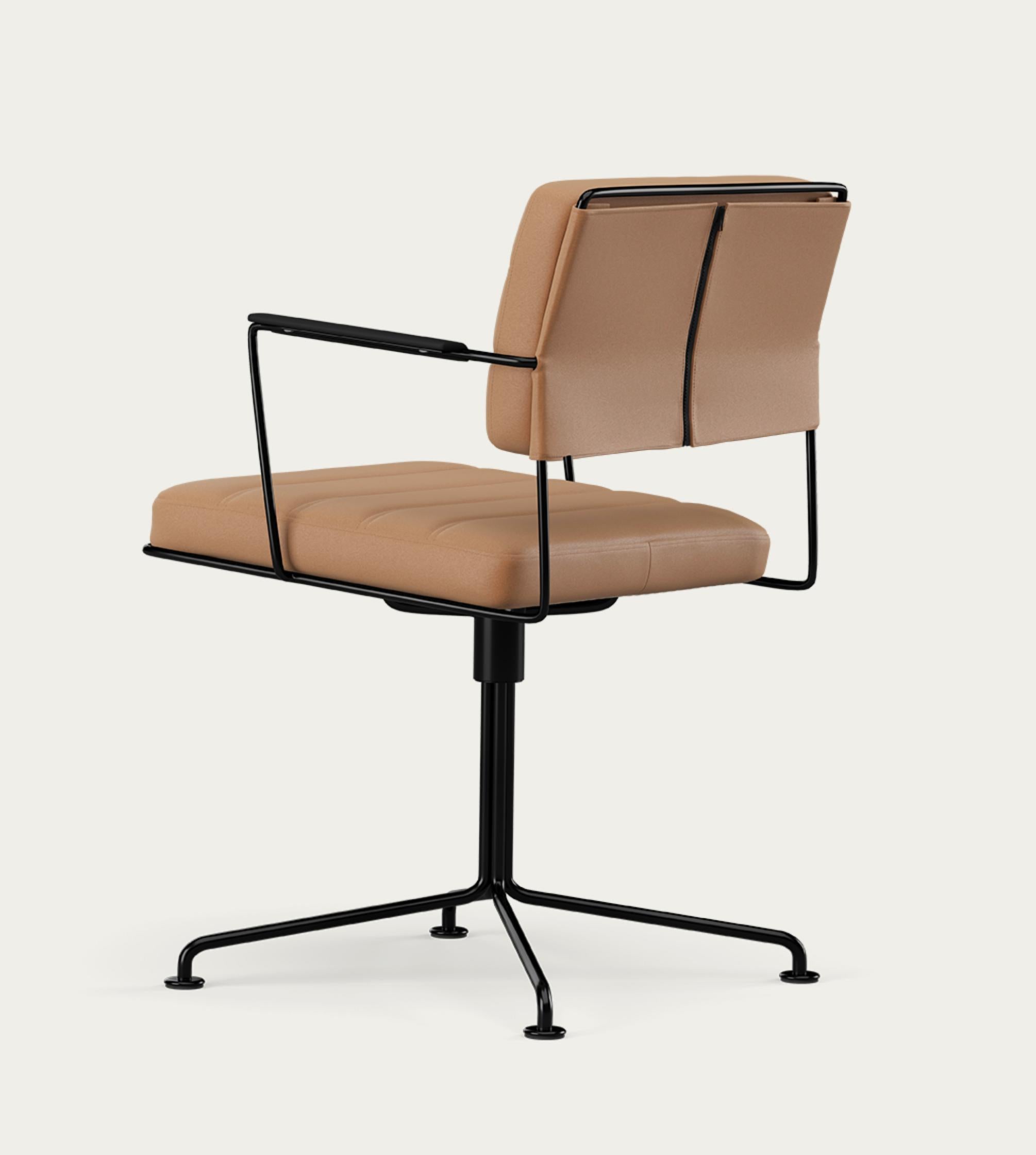 Mid-Century Modern Henrik Tengler Time Chair Frame: Black, Upholstery: Silt For One Collection For Sale
