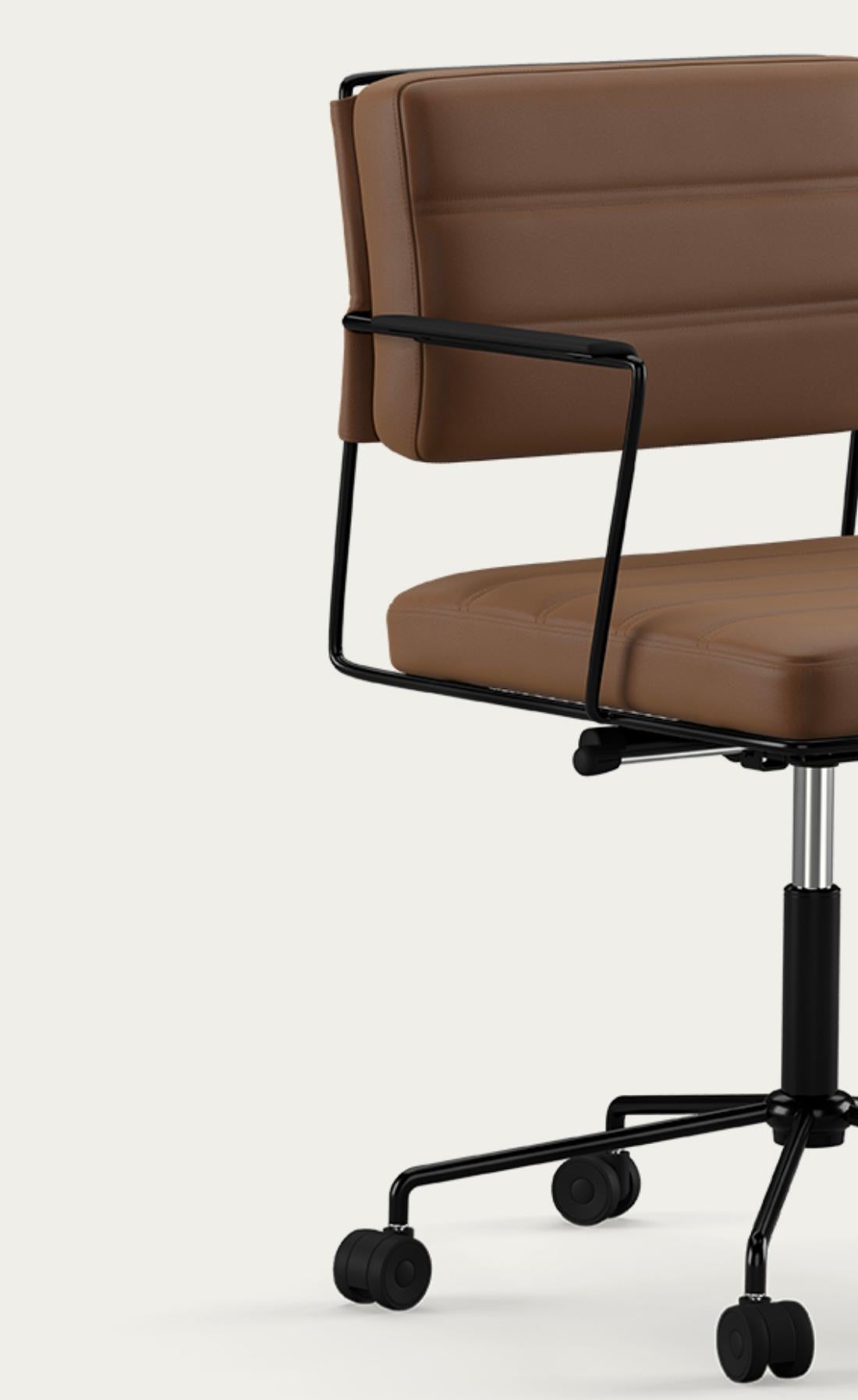 Sedia Henrik Tengler Time Telaio: Nero, Rivestimento: Umber For One Collection'S in vendita 3