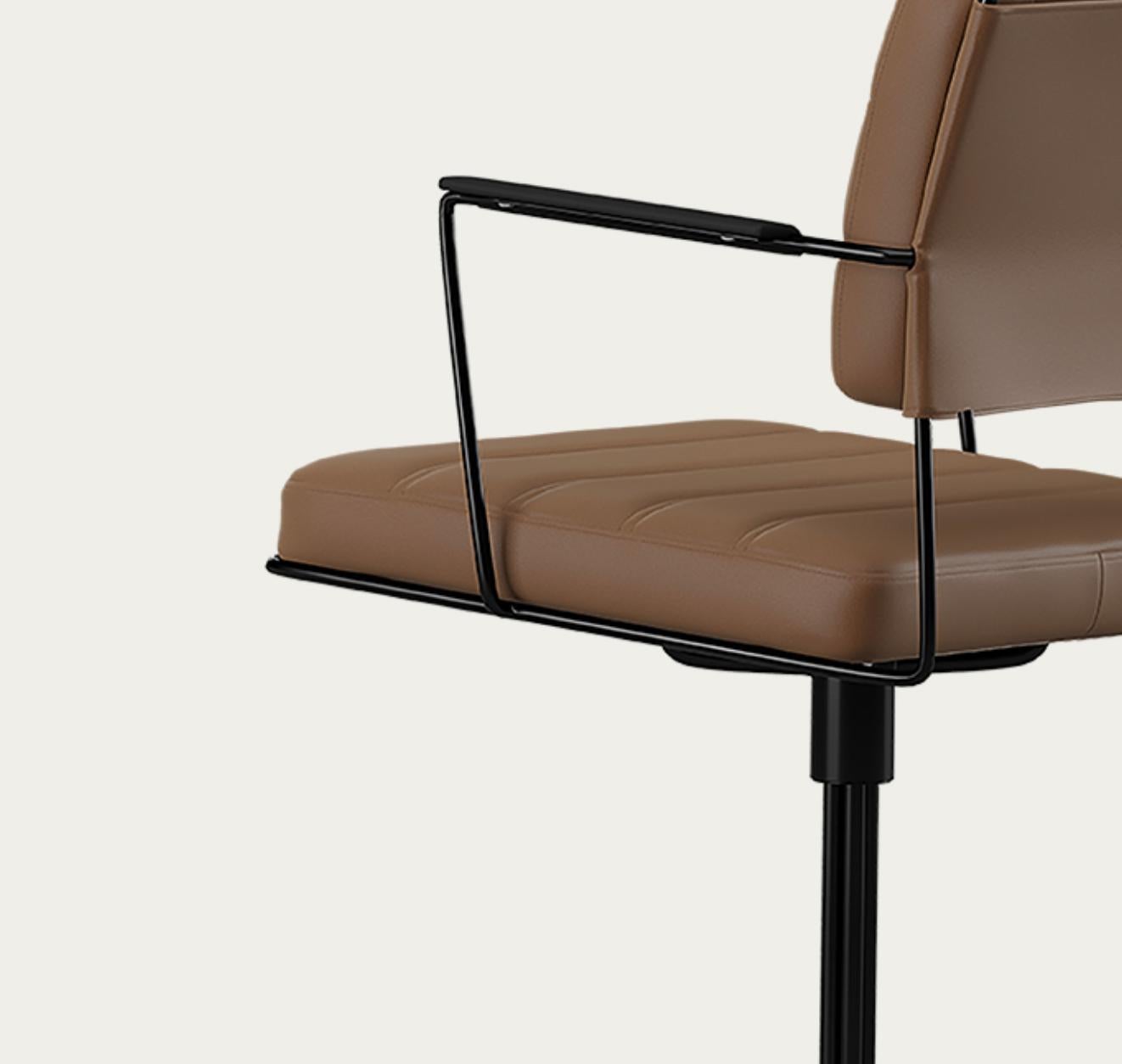 Mid-Century Modern Henrik Tengler Time Chair Frame: Black, Upholstery: Umber For One Collection For Sale
