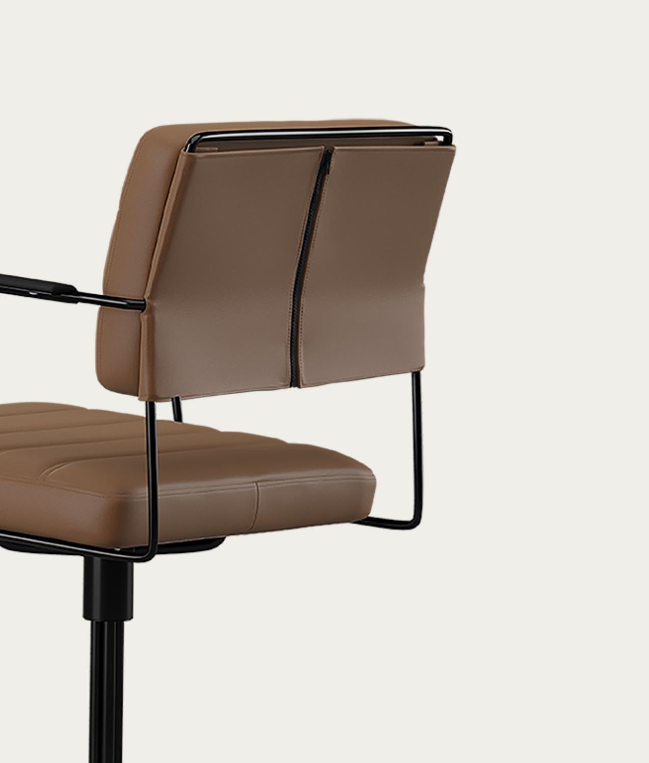 Henrik Tengler Time Chair Frame: Black, Upholstery: Umber For One Collection In New Condition For Sale In Barcelona, Barcelona
