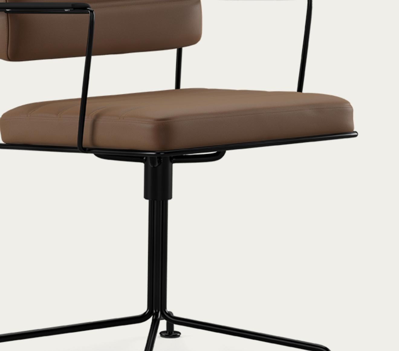 Contemporary Henrik Tengler Time Chair Frame: Black, Upholstery: Umber For One Collection For Sale