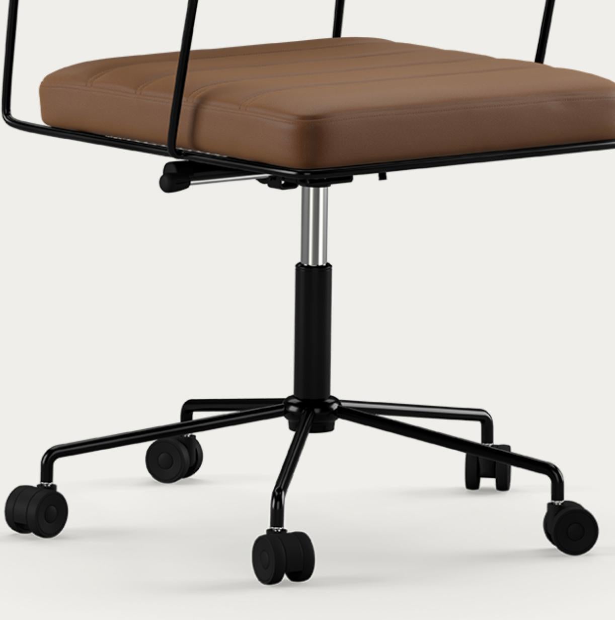 Sedia Henrik Tengler Time Telaio: Nero, Rivestimento: Umber For One Collection'S in vendita 1