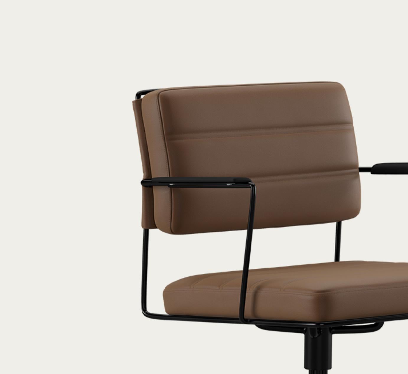 Henrik Tengler Time Chair Frame: Black, Upholstery: Umber For One Collection For Sale 2