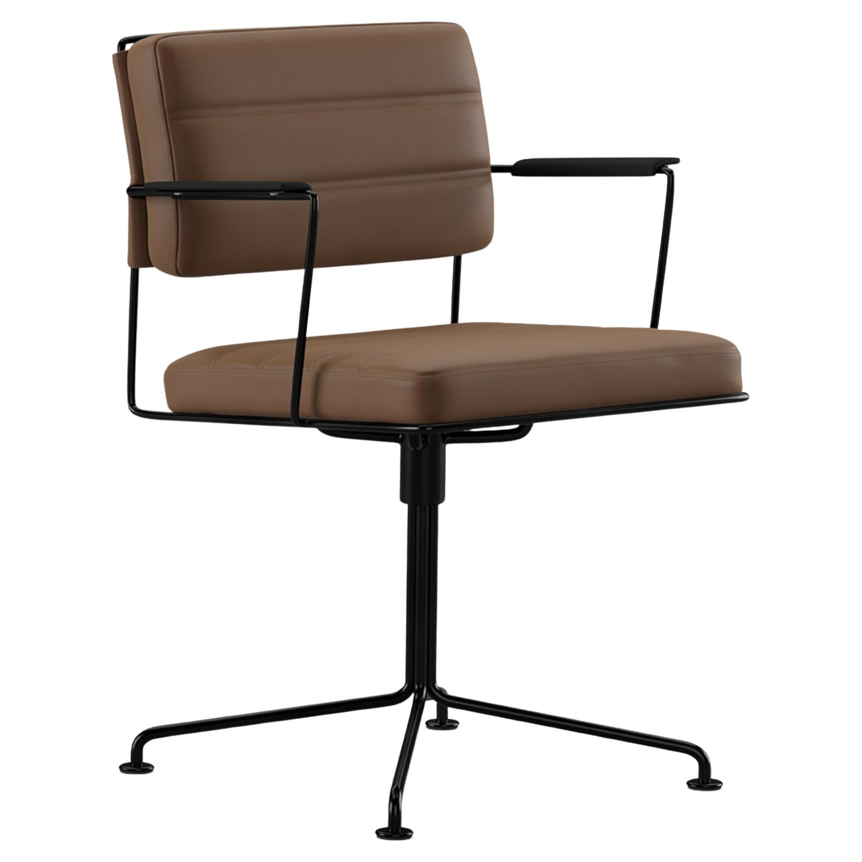 Henrik Tengler Time Chair Frame: Black, Upholstery: Umber For One Collection For Sale