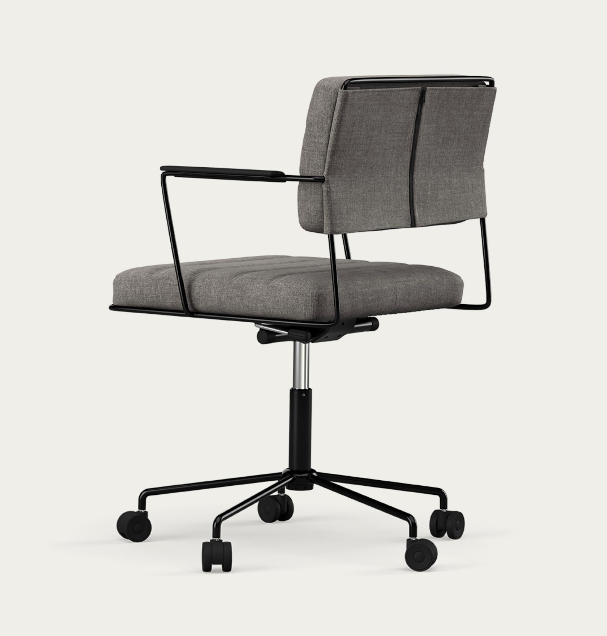 Mid-Century Modern Henrik Tengler Time Chair Frame: Black, Upholstery:Remix 163 For One Collection For Sale