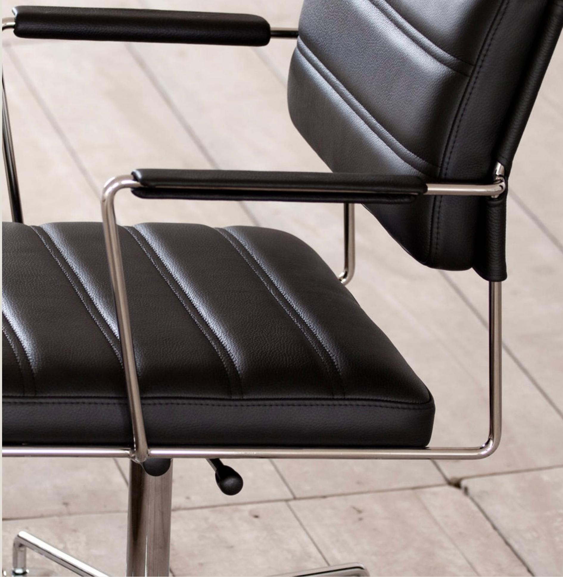Henrik Tengler Time Chair Frame: Chrome Upholster: Black For One Collection For Sale 4
