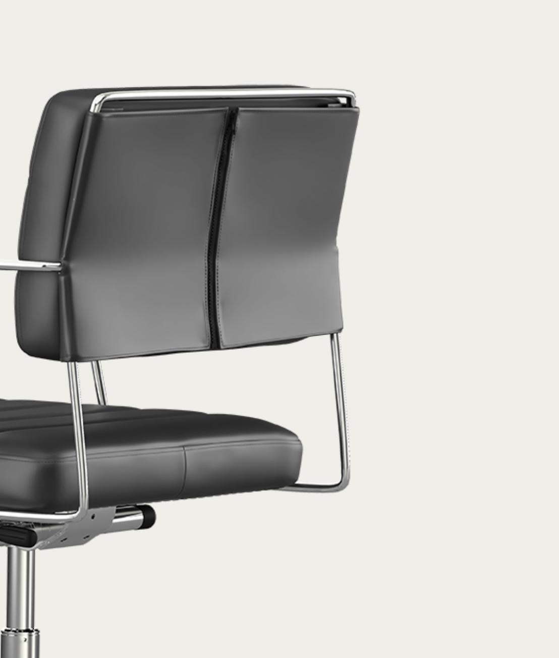 Henrik Tengler Time Chair Frame: Chrome Upholster: Black For One Collection For Sale 1