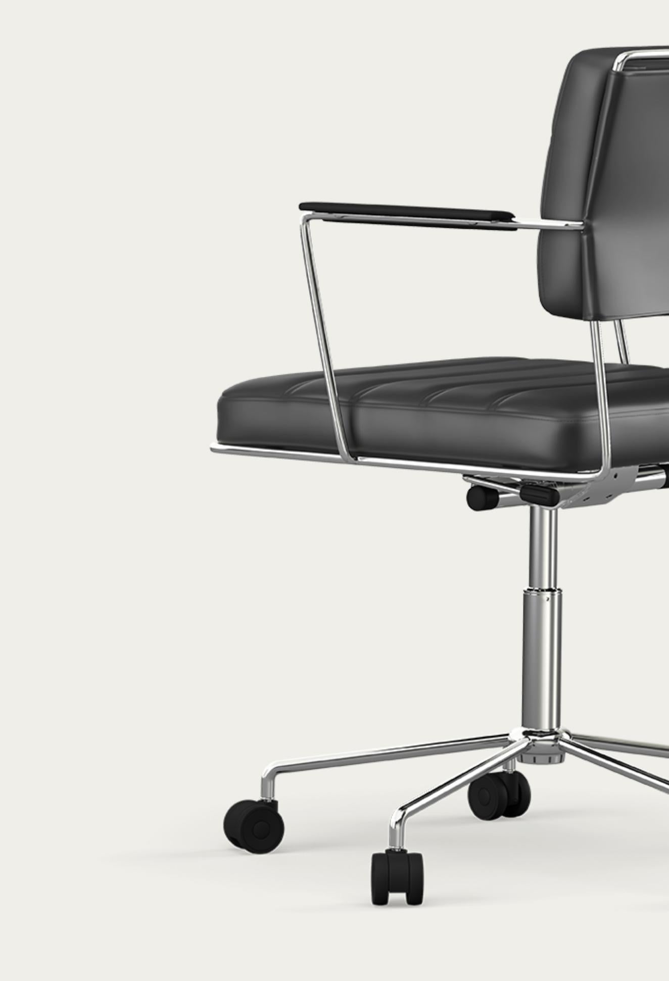 Henrik Tengler Time Chair Frame: Chrome Upholster: Black For One Collection For Sale 2