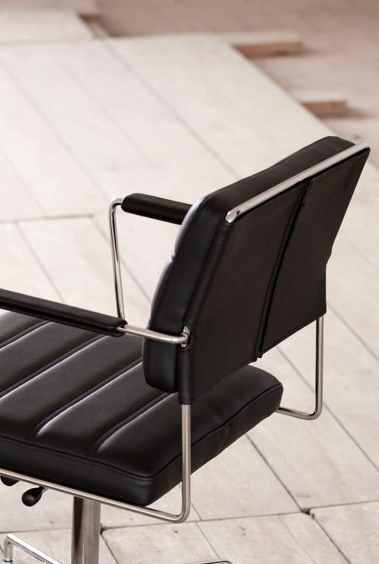 Henrik Tengler Time Chair Frame: Chrome Upholster: Black For One Collection For Sale 3