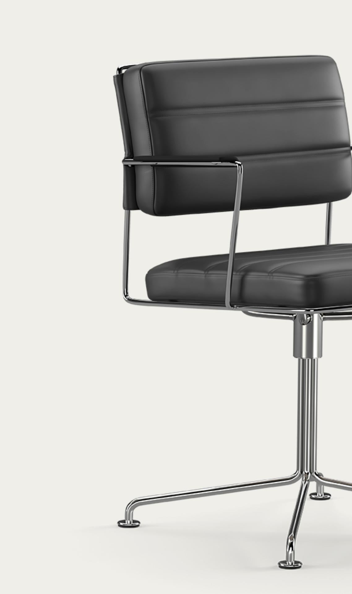 Henrik Tengler Time Chair Cadre : Chrome, Rembourrage : Noir Pour la collection One en vente 4