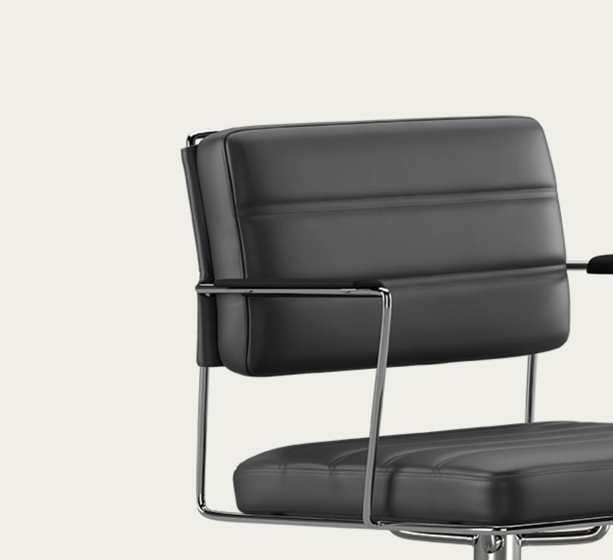 Henrik Tengler Time Chair Cadre : Chrome, Rembourrage : Noir Pour la collection One en vente 5