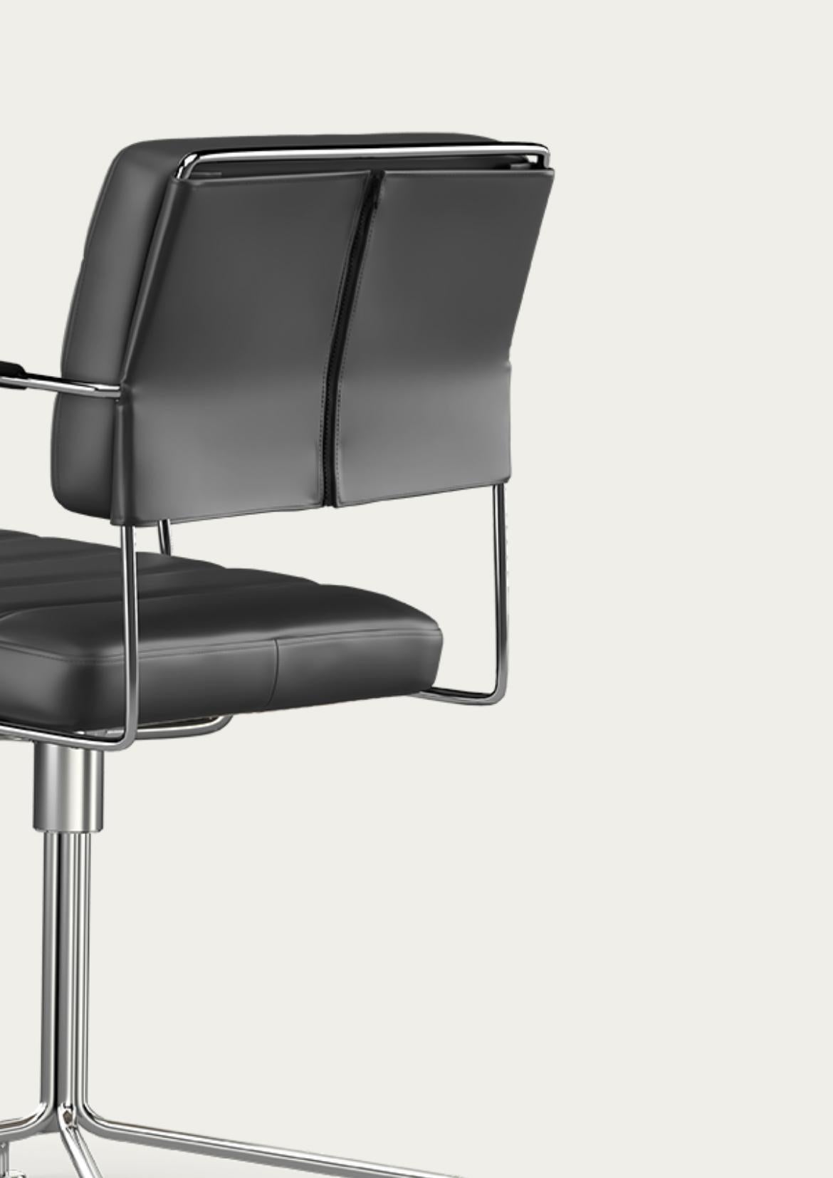 Henrik Tengler Time Chair Cadre : Chrome, Rembourrage : Noir Pour la collection One Neuf - En vente à Barcelona, Barcelona