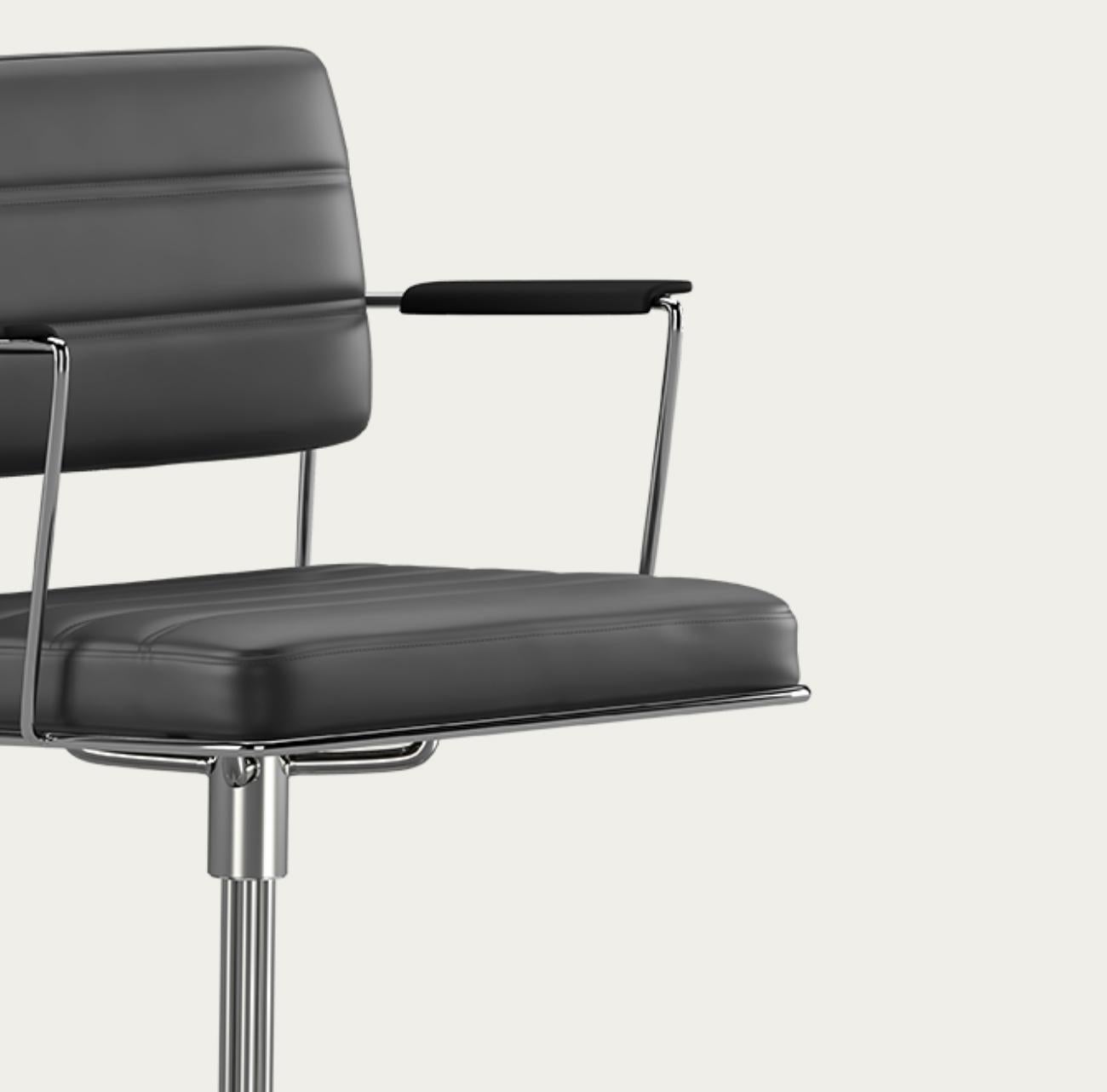 Henrik Tengler Time Chair Cadre : Chrome, Rembourrage : Noir Pour la collection One en vente 2