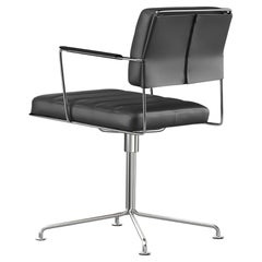 Henrik Tengler Time Chair Frame: Chrome, Upholstery: Black For One Collection