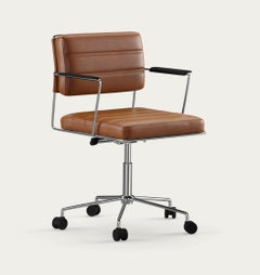 Henrik Tengler Time Chair Frame: Chrome Upholstery: Cognac For One Collection