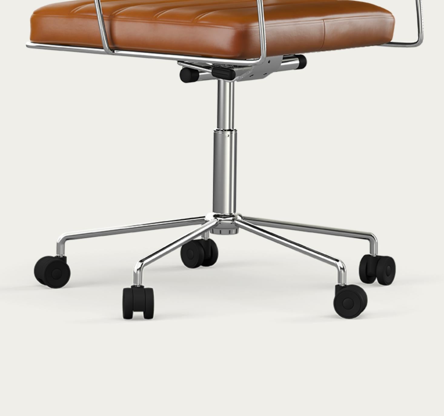 Mid-Century moderno Sedia Henrik Tengler Time Struttura: Cromo Rivestimento: Cognac For One Collectional in vendita