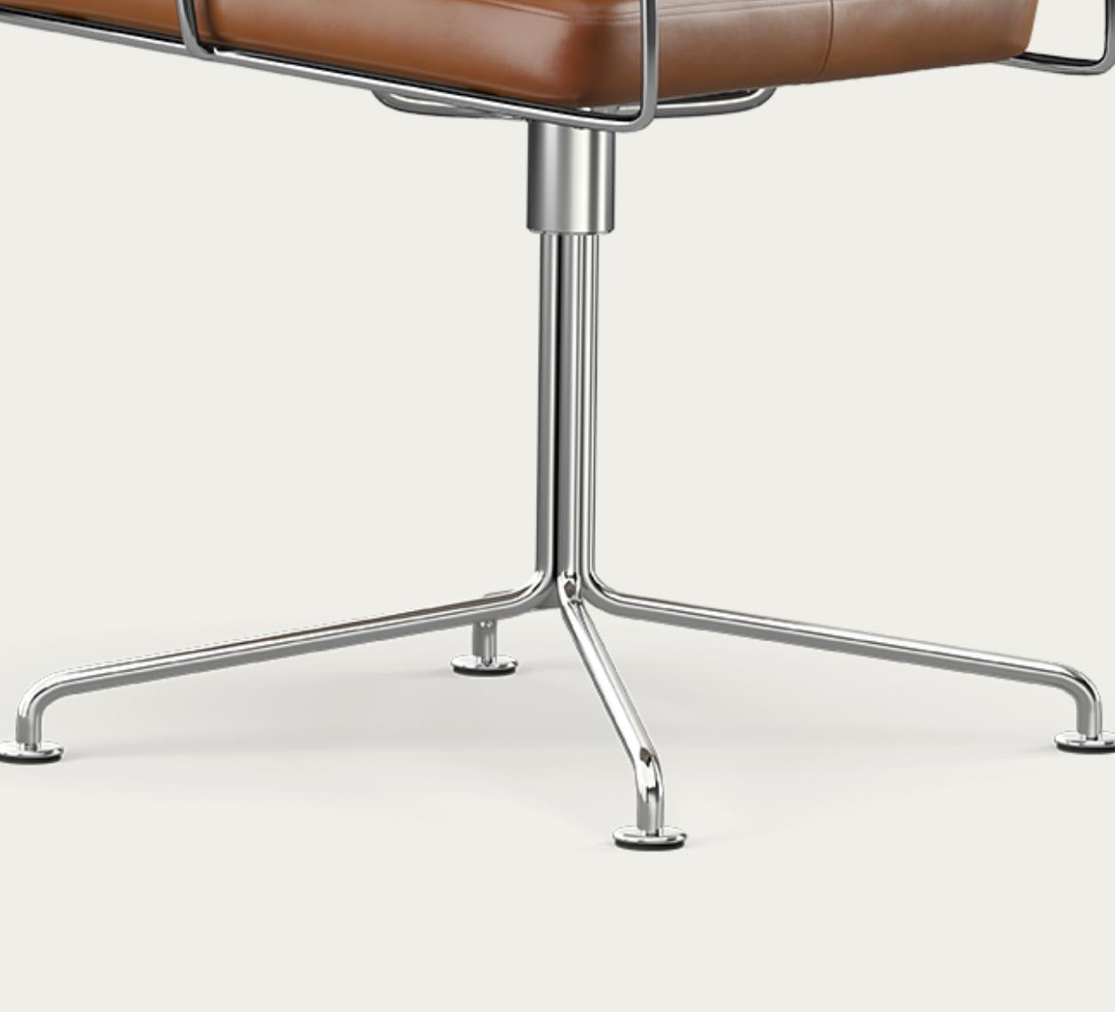 Danish Henrik Tengler Time Chair Frame: Chrome, Upholstery: Cognac For One Collection For Sale