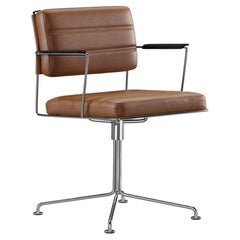 Henrik Tengler Time Chair Frame: Chrome, Upholstery: Cognac For One Collection