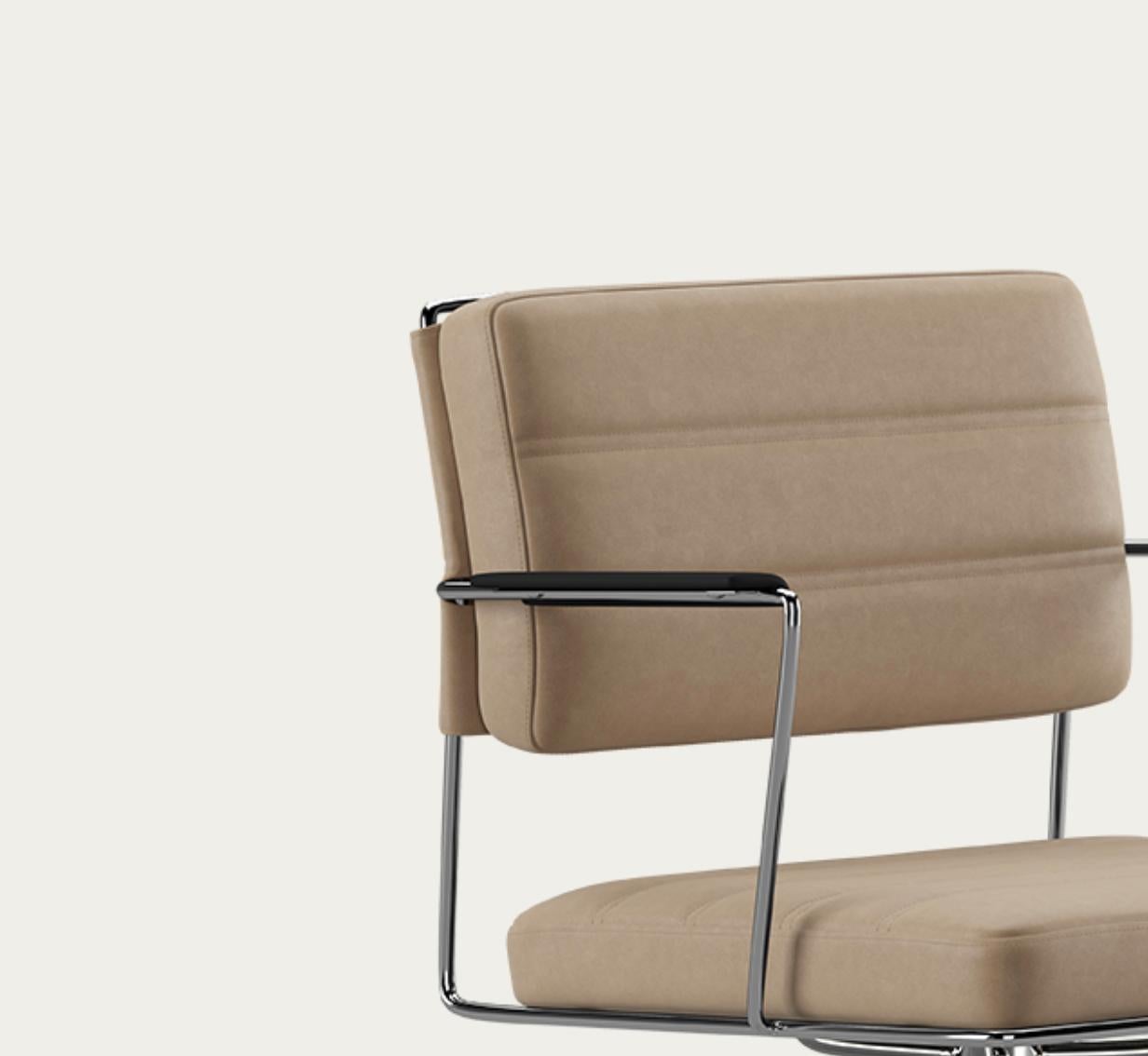 Sedia Henrik Tengler Time Telaio: Cromo, Rivestimento: Lime For One Collectional in vendita 4