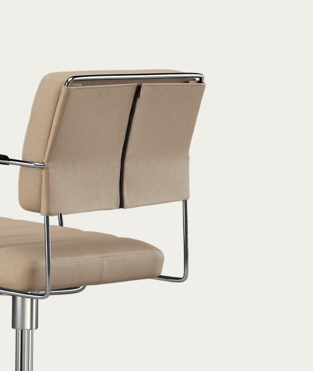 Sedia Henrik Tengler Time Telaio: Cromo, Rivestimento: Lime For One Collectional in vendita 1