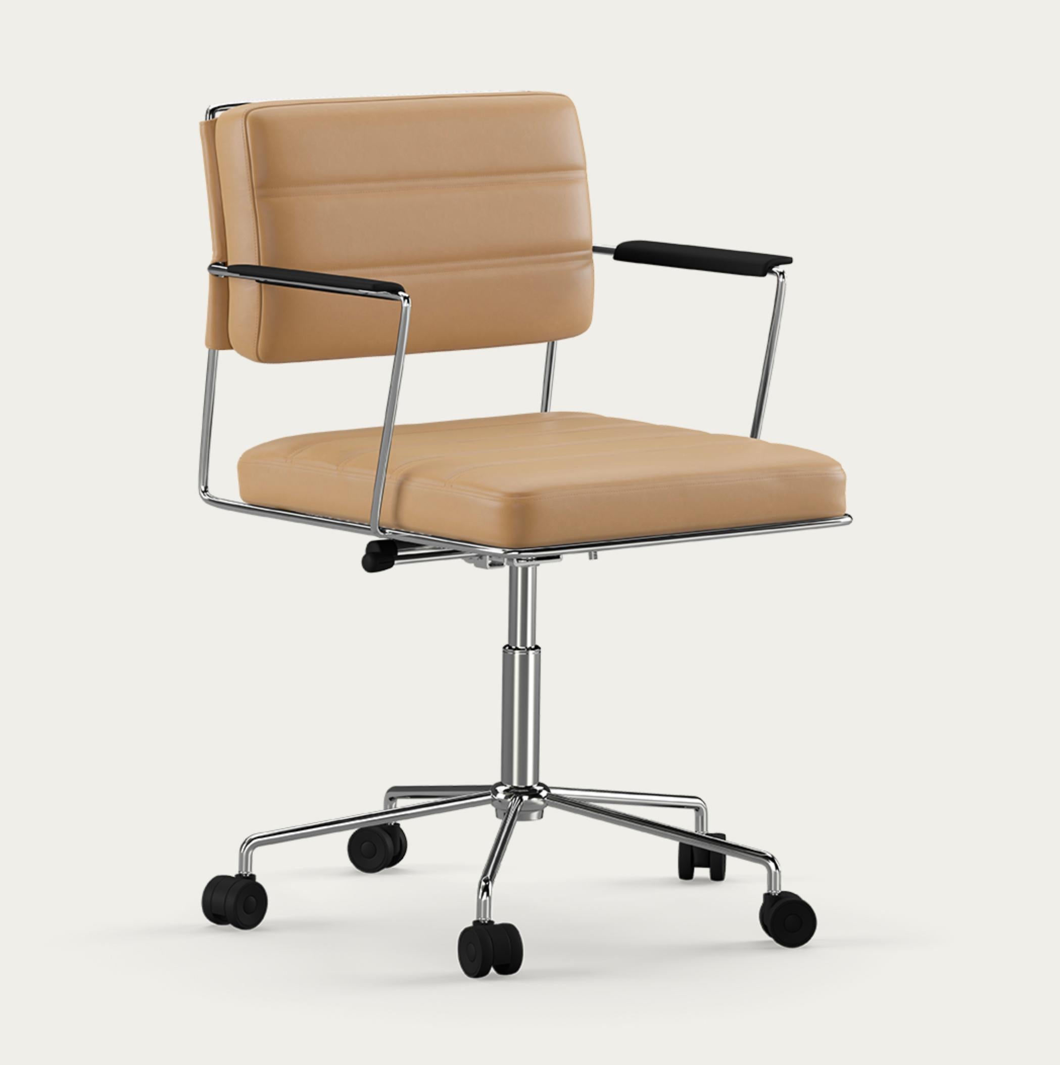 Danish Henrik Tengler Time Chair Frame: Chrome Upholstery: Sand For One Collection For Sale