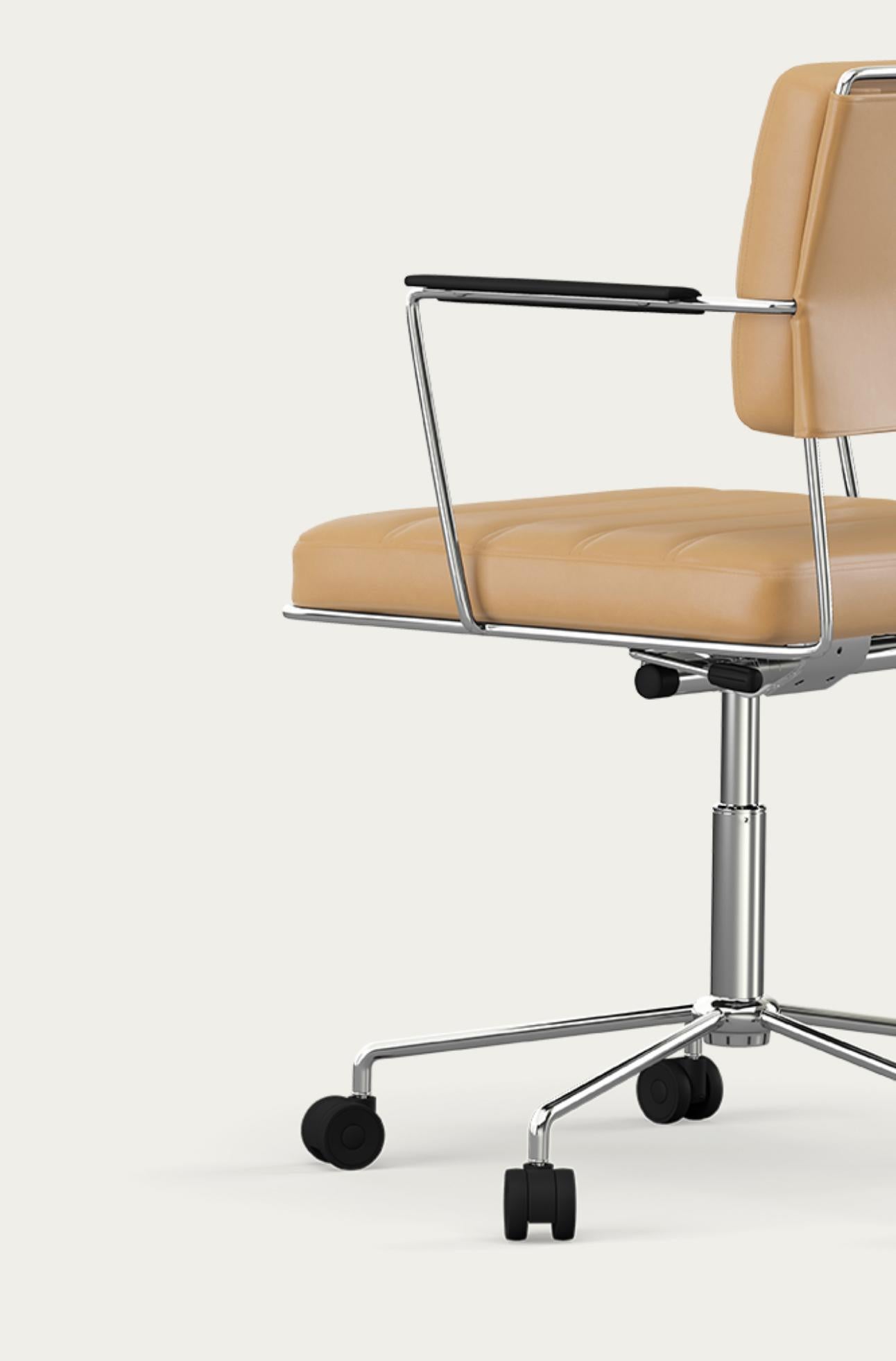 Henrik Tengler Time Chair Frame: Chrome Upholstery: Sand For One Collection In New Condition For Sale In Barcelona, Barcelona