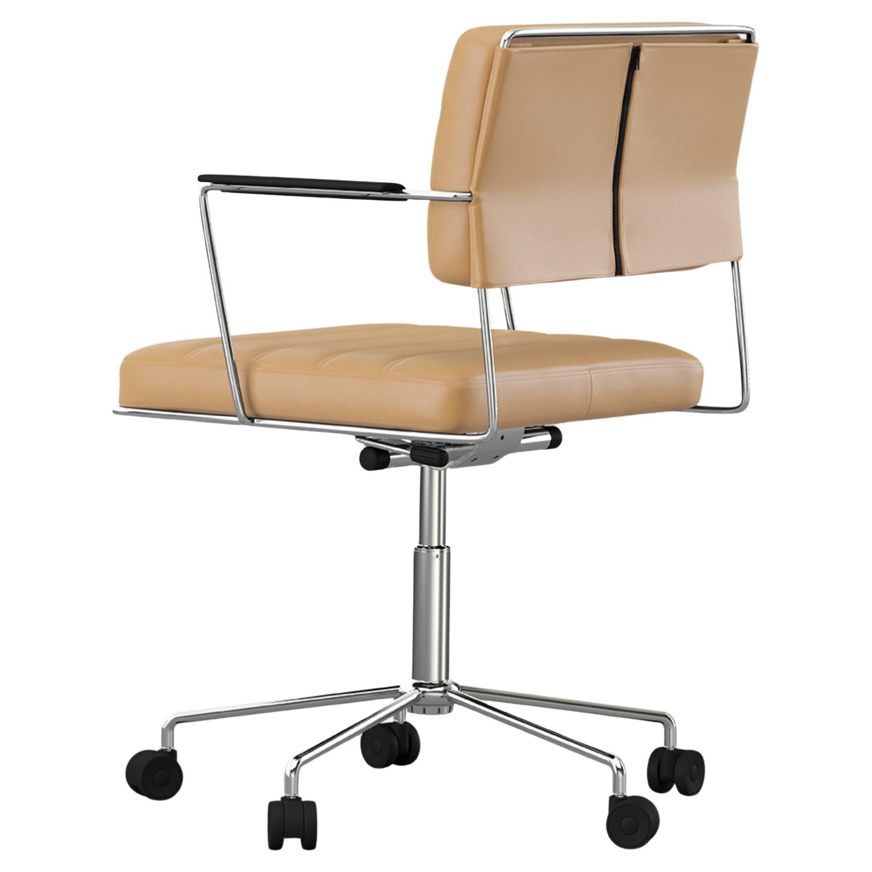 Henrik Tengler Time Chair Frame: Chrome Upholstery: Sand For One Collection For Sale