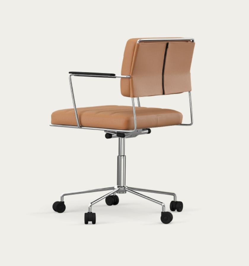 Henrik Tengler Time Chair Frame: Chrome Upholstery: Silt For One Collection 

The Time Chair, designed by Henrik Tengler in 2012, is a dynamic and comfortable conference chair. Its design deliberately diverges from passing trends, instead embracing