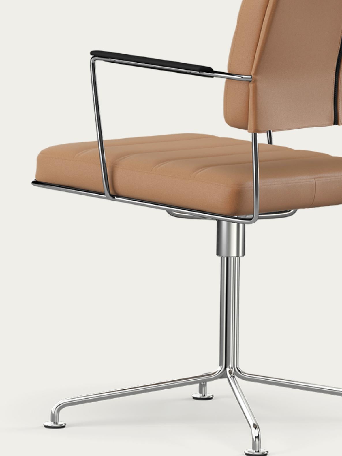 Henrik Tengler Time Chair Gestell: Chrom, Polsterung: Seide für eine Kollektion im Angebot 1