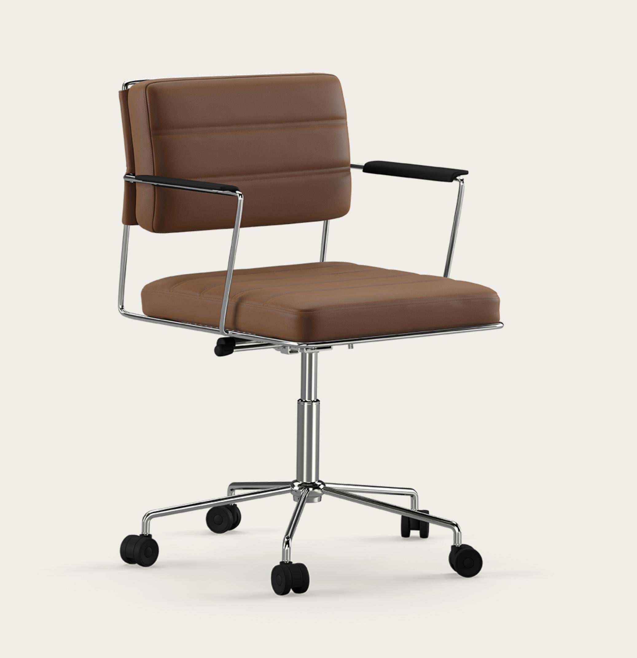 Henrik Tengler Time Chair Châssis : Chrome, Upholstery : Umbre  Pour une Collectional 

La Time Chair, conçue par Henrik Tengler en 2012, est une chaise de conférence dynamique et confortable. Son design s'écarte délibérément des tendances