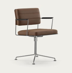 Henrik Tengler Time Chair Frame: Chrome, Upholstery: Umber For One Collection