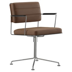 Henrik Tengler Time Chair Frame: Chrome, Upholstery: Umber For One Collection
