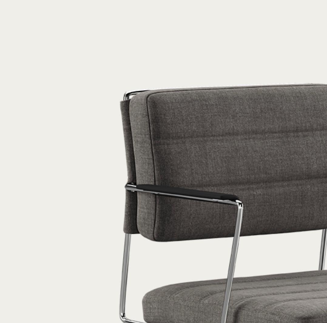Chaise de temps Henrik Tengler :Chrome, rembourrage :Remix 163 pour une collection unique en vente 4