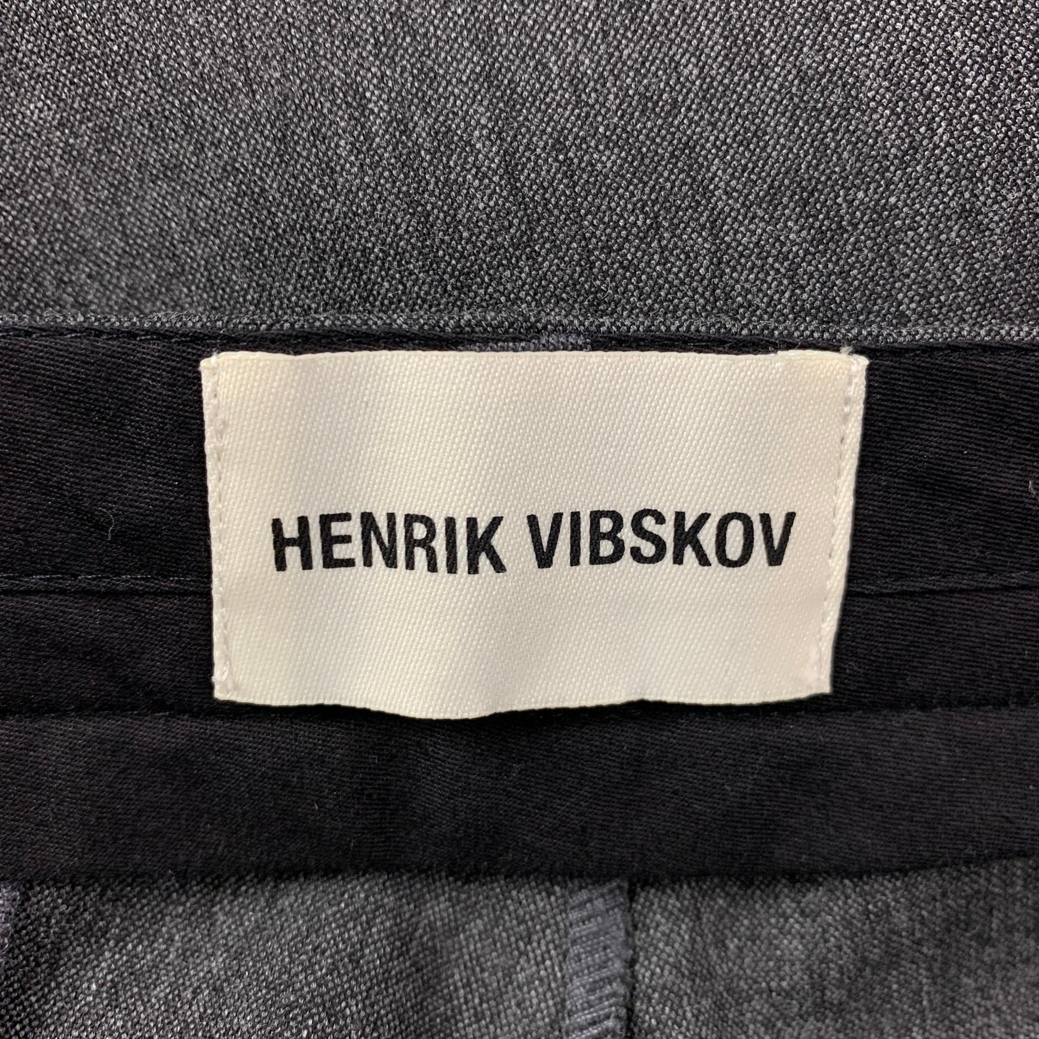 HENRIK VIBSKOV Size M Gray Polyester Pleated Dress Pants In Good Condition In San Francisco, CA