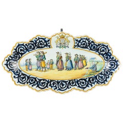 Used French Henriot Quimper Faience Platter