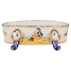 Henriot Quimper Footed Faience Jardiniere