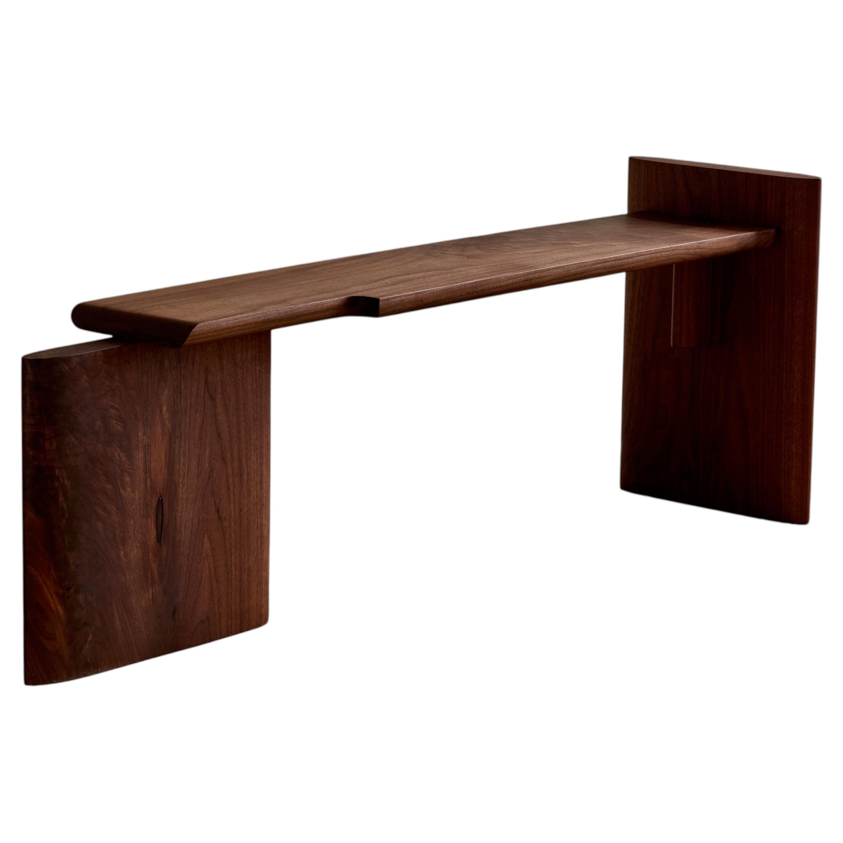Henrique Solid Sculptural Wood Bench by Gregory Beson
