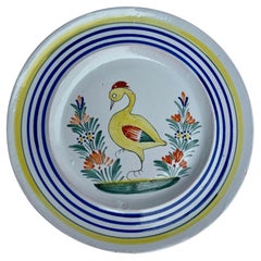 Henroit Quimper Faience Duck Plate, France, circa 1930s
