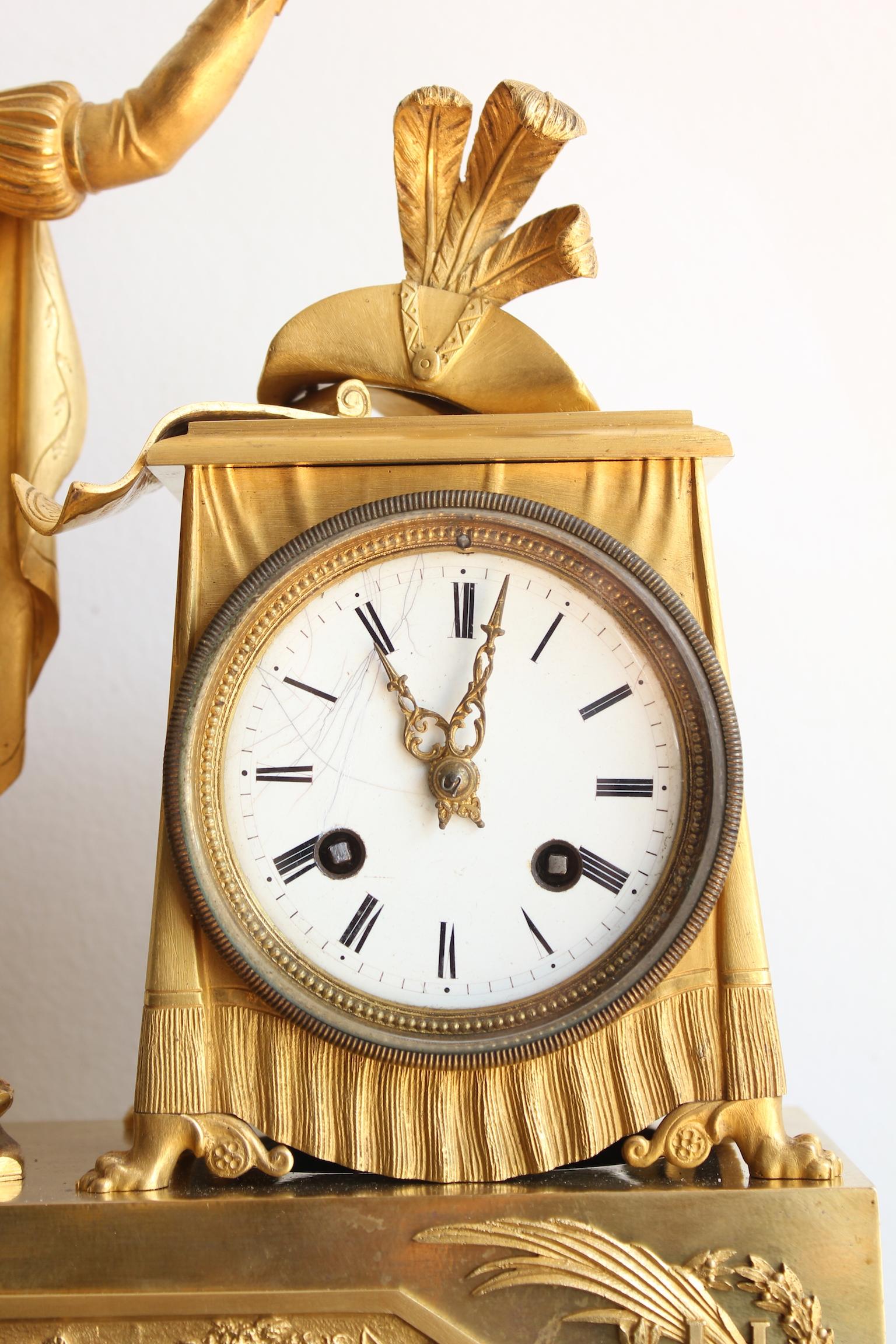 Bronze Henry 4 French Restauration Clock For Sale