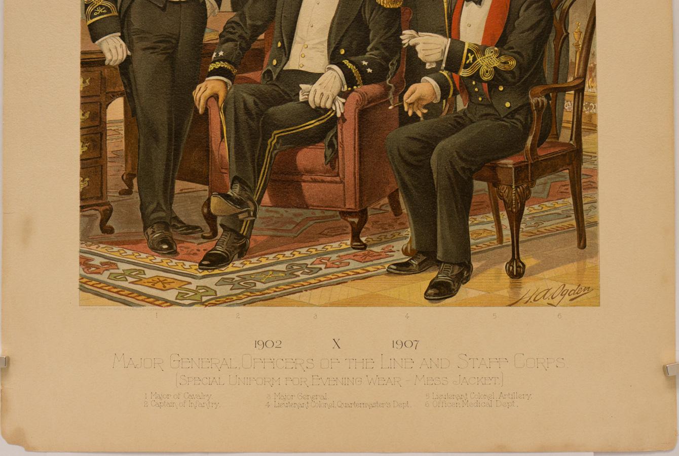 Major General, Officers of the Line &Staff Corps Special Uniform for Evening - Print by Henry A. Ogden