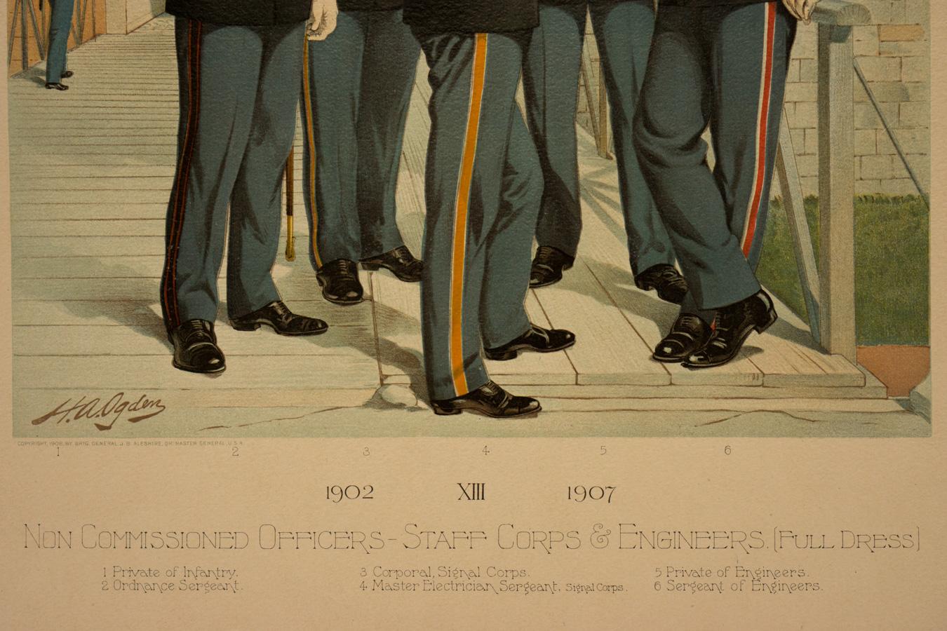 Officers non commissionnés - Staff Corps & Engineers ( Robe complète) ; XIII 1902-1907 en vente 1