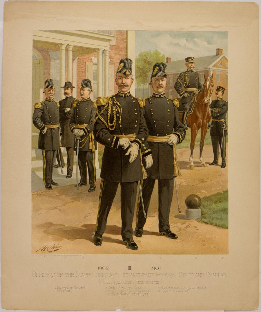Henry A. Ogden Portrait Print - Officers of the Staff Corps and Departments, General Staff and Chaplain