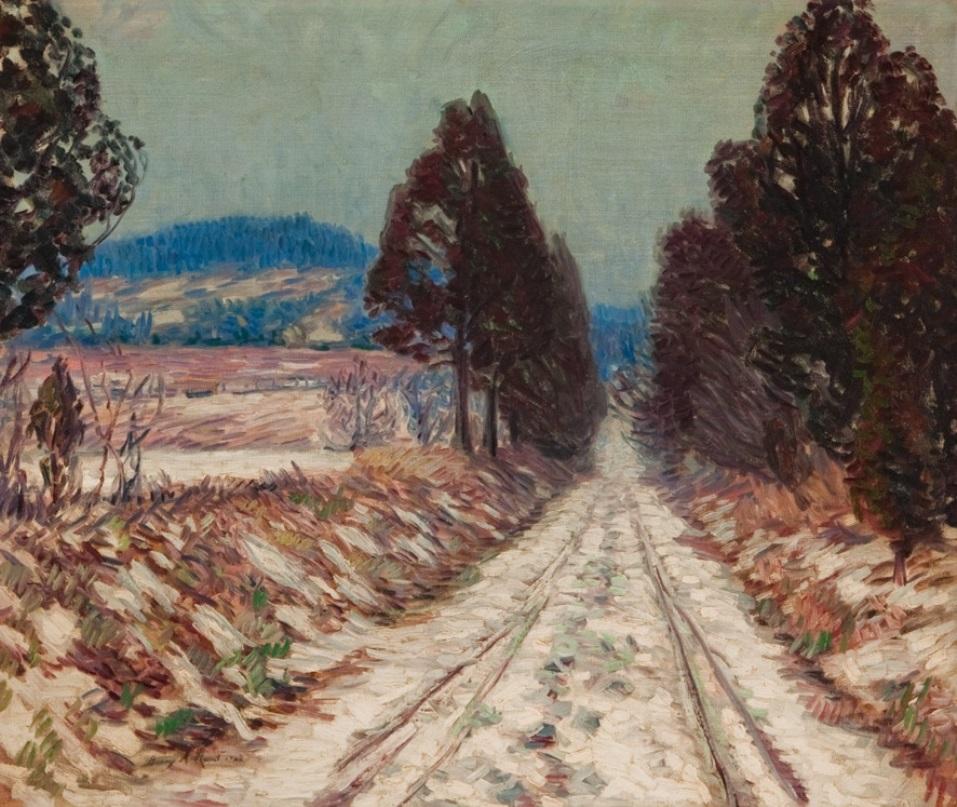 Henry A. Rand Landscape Painting - "Winter Morning"
