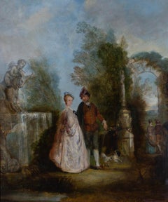 Attribué. Henry Andrews (1794-1868) - Huile du milieu du 19e siècle, un couple élégant